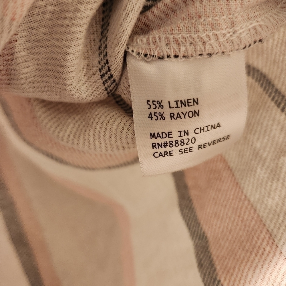 Tahari linen blend striped pop over Women's size 1X - Picture 3 of 9